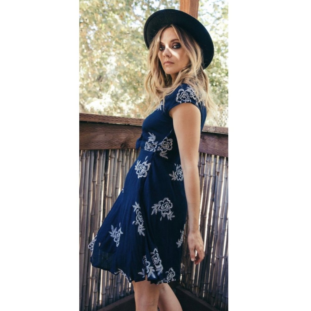 SAGE AND SADIE Scarlett Navy Blue Mini Dress